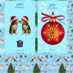 Beagle Christmas Gift Wrap & Tags set
